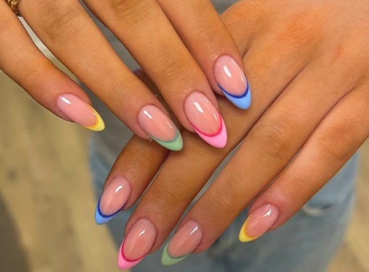 rainbow french tips