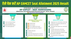 AP EAMCET Seat Allotment 2025: एपी ईएएमसीईटी काउंसलिंग 2025 सीट आवंटन परिणाम जारी होने के बाद, eapcet-sche.aptonline.in पर ऐसे करें चेक