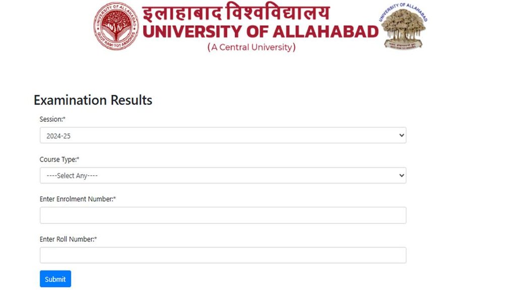 Allahabad University Result 2025, UG Courses Result,
