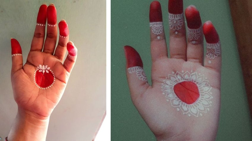 front hand mehndi type alta design