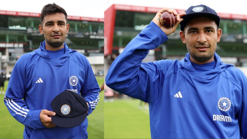 Anshul Kamboj Test Debut, Anshul Kamboj Test debut Against England, IND vs ENG 4th Test Match Machester Old Trafford