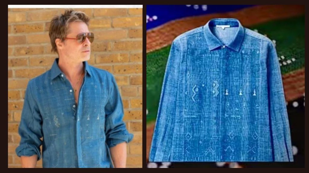brad pitt | f1 film | brad-pitt-wears-surendranagars-tangaliya-shirt