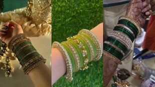 Complete Your Festive Look with These Elegant Green Bangle Settings