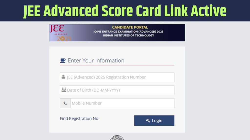 JEE Advanced 2025, JEE Advanced Score card, Download direct link,
