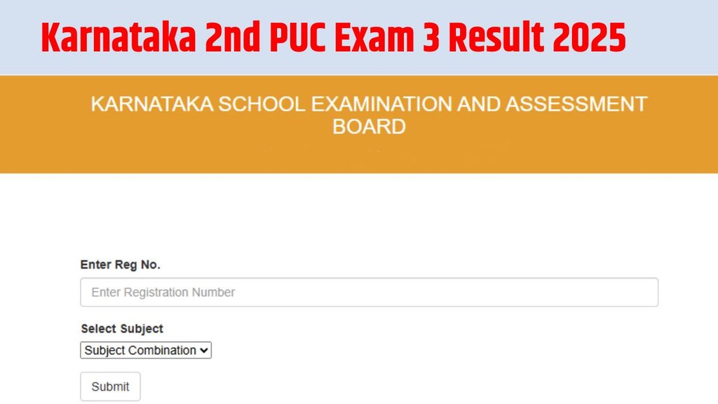 karnataka puc result, puc 2 exam 3 result, kseab puc 2 exam 3 result 2025, 2nd puc exam 3 result, 2nd puc result link, Karnataka board result