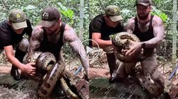 तालाब में छिपा बैठा था विशालकाय एनाकोंडा, शख्स ने जैसे ही पकड़ा जकड़ लिया उसका पूरा हाथ और फिर…, कमजोर दिल वाले न देखें यह Viral Video