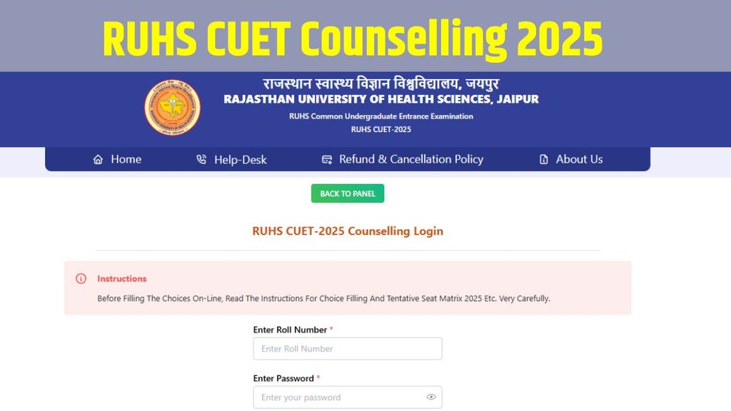 RUHS Counselling 2025, RUHS Counselling 2025 Result Round 1, RUHS Round 1 Seat Allotment Result 2025 date, Rajasthan University of Health Sciences
