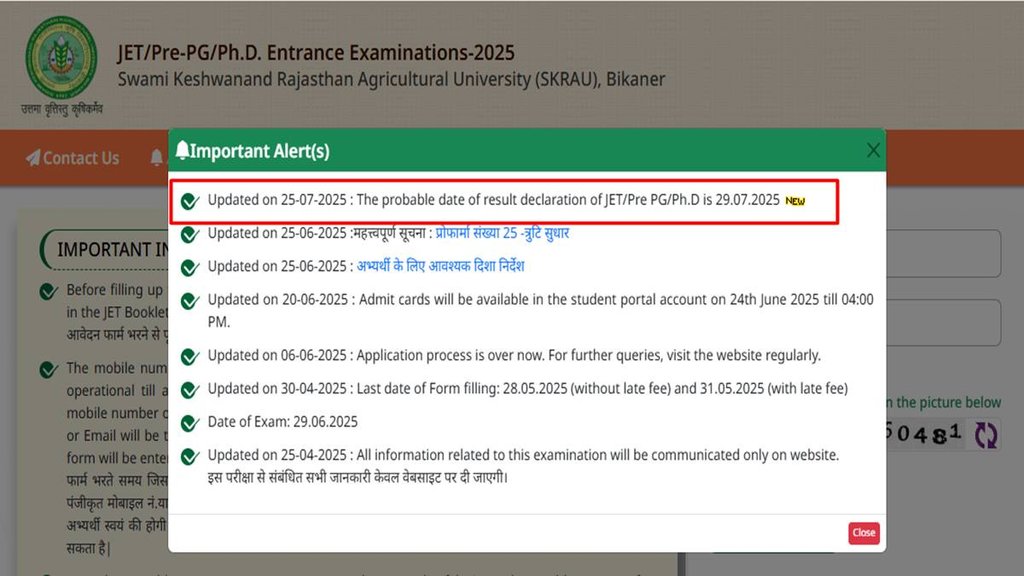 Rajasthan JET result 2025, Rajasthan JET 2025, Result Date Revised,