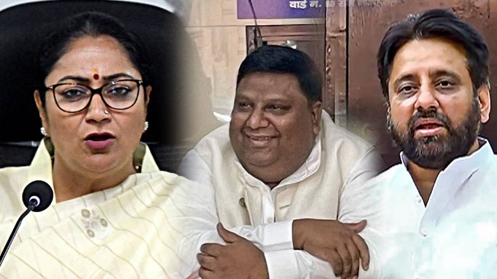 Rekha Gupta, Amanatullah Khan, Imran Hussain