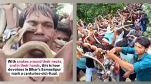 Bihar Nag Panchami, Nag Panchami viral video, Bihar people carrying snakes