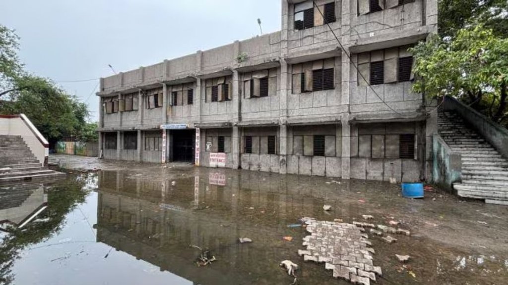 Delhi Tikri Kalan classrooms rainwater, Mundka nursery schools rain waterlogged,
