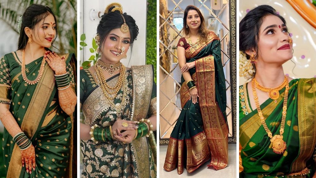 green saree designs for sawan 2025, sawan 2025 saree design, Top Green Banarasi Saree