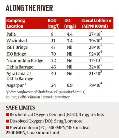 Delhi Yamuna river pollution