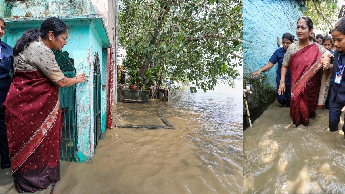 दिल्ली की मुख्यमंत्री रेखा गुप्ता हालात का जायजा लेने के लिए यमुना बाजार पहुंचींं।