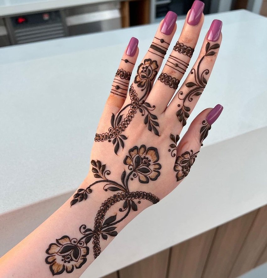 Easy Mehndi designs for Raksha Bandhan