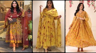 yellow floral print kurta, Floral Print Women Kurtas, yellow floral print kurta set for women