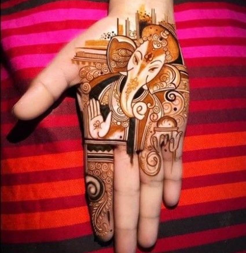 Ganesha inspired mehndi designs