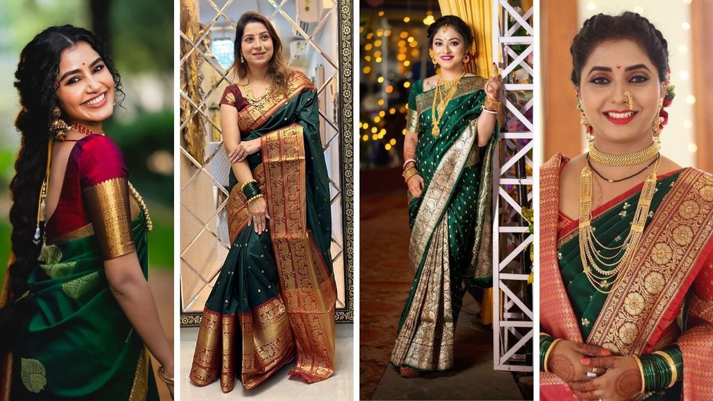 hartalika teej, traditional hartalika teej saree, hartalika teej green saree