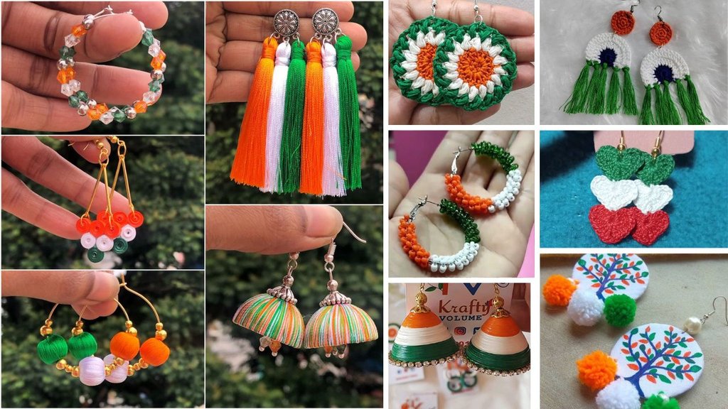 Independence Day 2025 Special handmade tricolour earrings | DIY Tricolour Earrings | Tiranga colour Jewellery