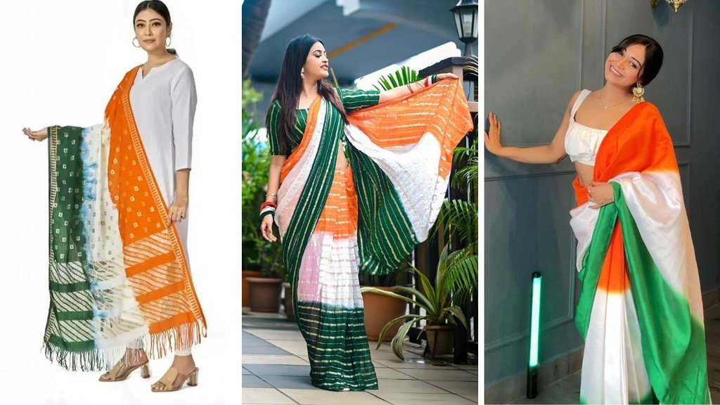 Independence Day dress for woman, Tricolor woman dress, Tri Color women dress, tri colour dress for girl, Tri Colour Dress Ideas