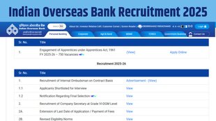 Indian Overseas Bank Recruitment 2025, Indian Overseas Bank Recruitment 2025 Online Form, Indian Overseas Bank Recruitment 2025 Application Begins, Indian Overseas Bank Recruitment 2025 Apply Link