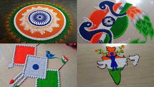 Indian flag rangoli