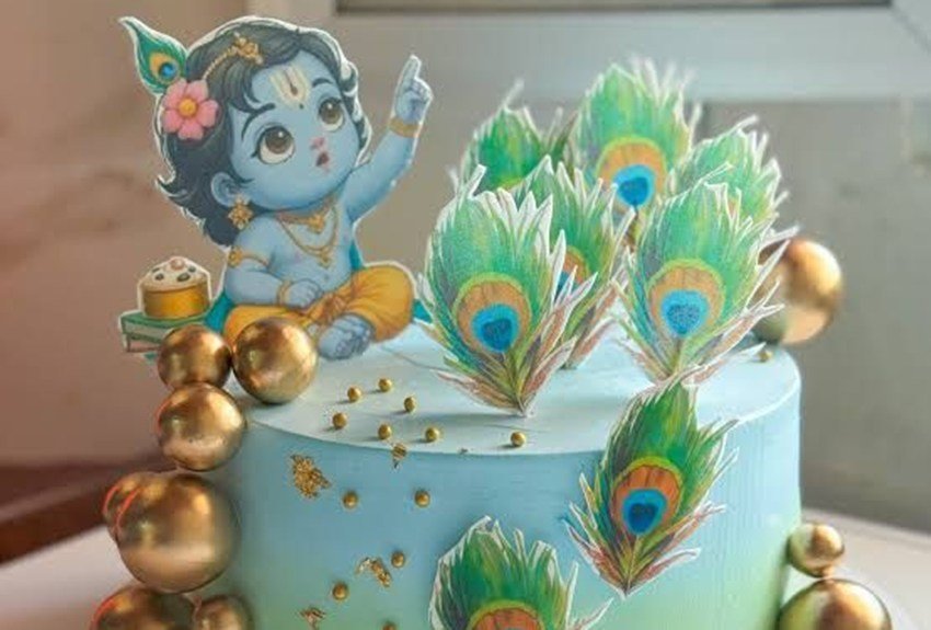 Janmashtami cake cutting