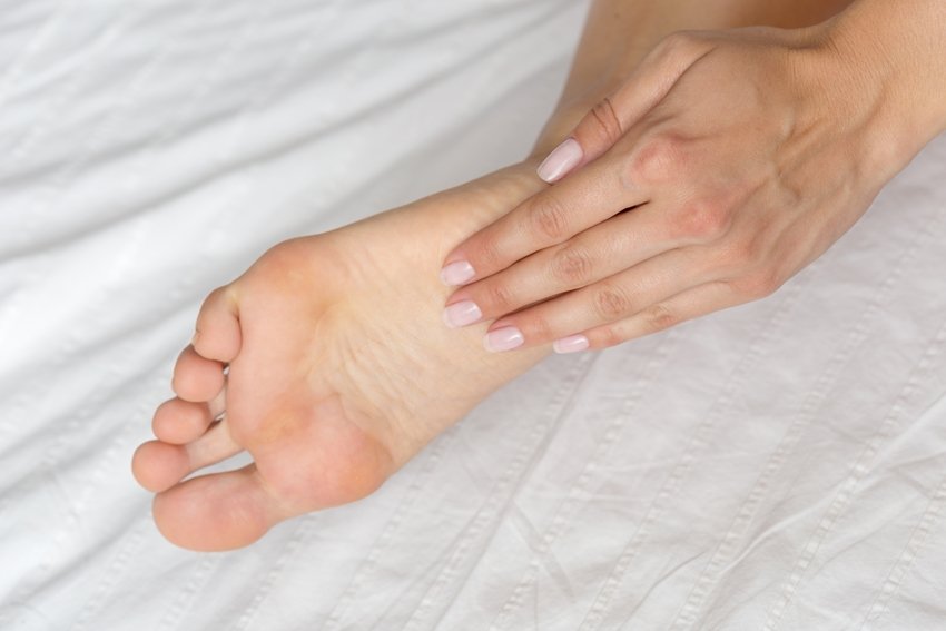 perfect and beautiful woman legs on bed