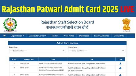 Rajasthan Patwari Admit Card 2025 Out LIVE: राजस्थान पटवारी भर्ती परीक्षा एडमिट कार्ड जारी, recruitment.rajasthan.gov.in से करें डाउनलोड | Jansatta