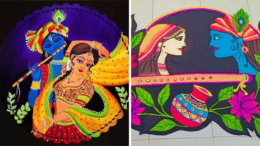 Radha Ashtami 2025, Rangoli Design , Radha Ashtami Rangoli Design