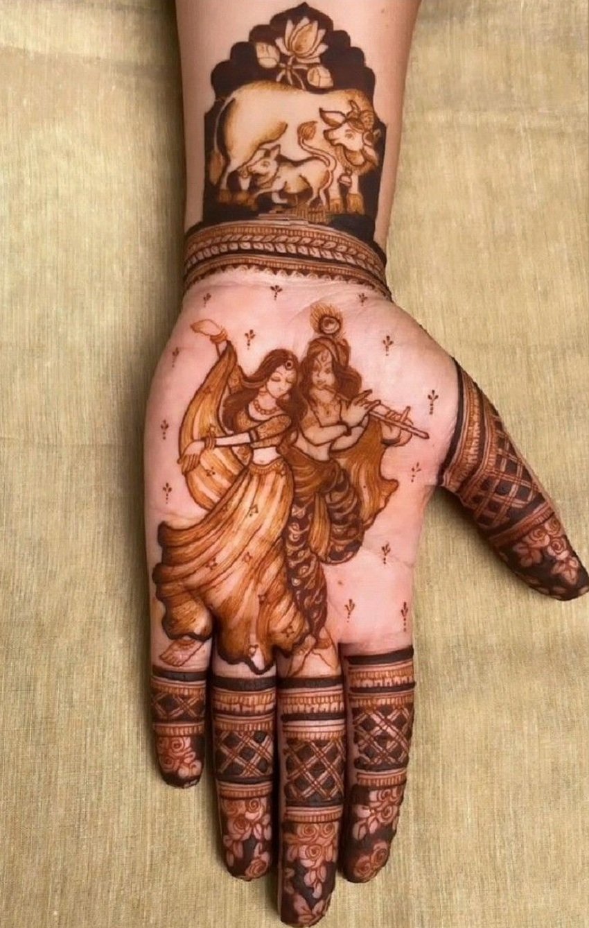 Radha Krishna Mehndi Designs