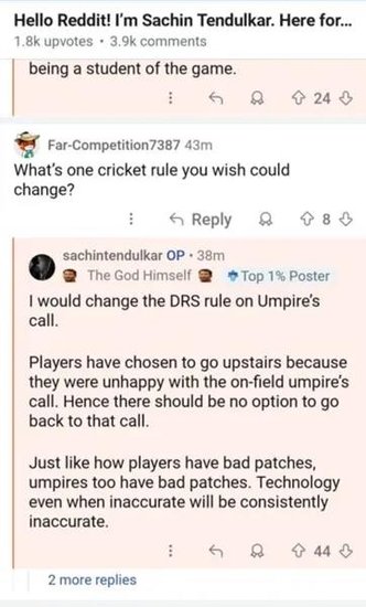 Sachin Tendulkar Reddit Chat, Sachin Tendulkar Chat, Sachin Tendulkar News