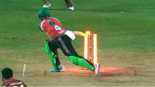 Shai Hope bizarre hit wicket, CPL 2025, Trinbago Knight Riders vs Guyana Amazon Warriors