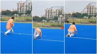 UP Minister Ravindra Jaiswal, Ravindra Jaiswal Played Hockey,Watch Video,Uttar Pradesh Congress President Ajay Rai