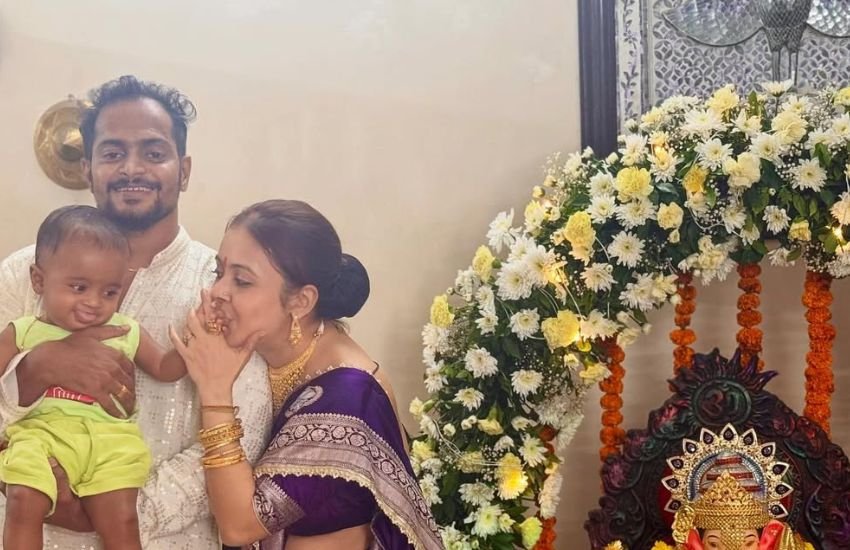 devoleena son first ganpati puja