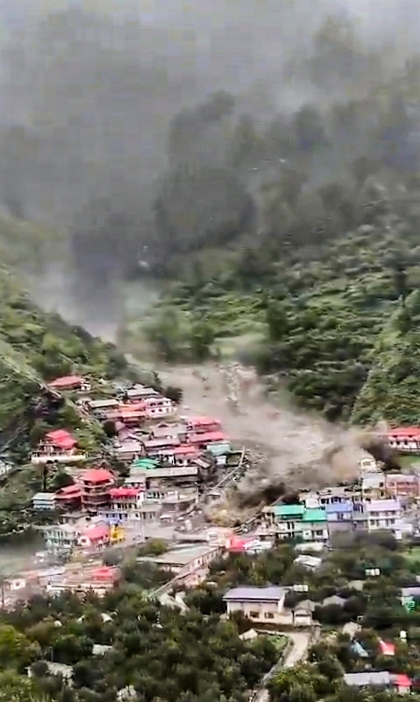 Hotels destroyed in Uttarkashi flood