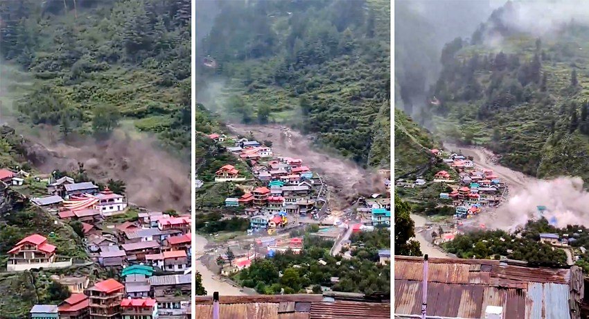 Uttarkashi cloudburst Before and After