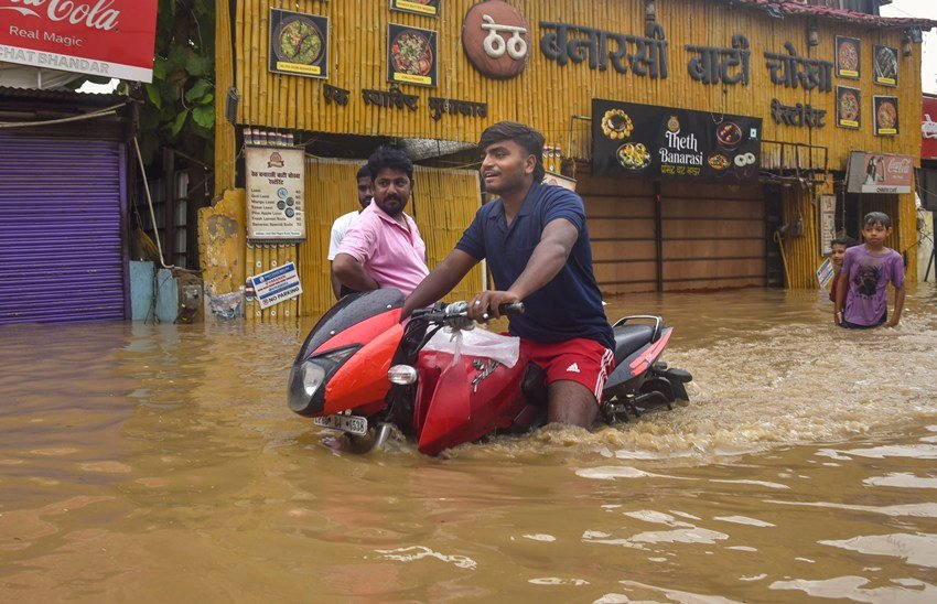 Varanasi ghats underwater