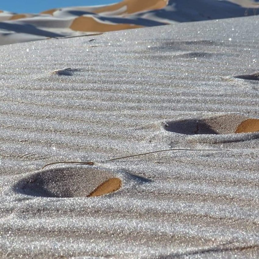 World Largest Hot Desert Turns White with Rare Snowfall