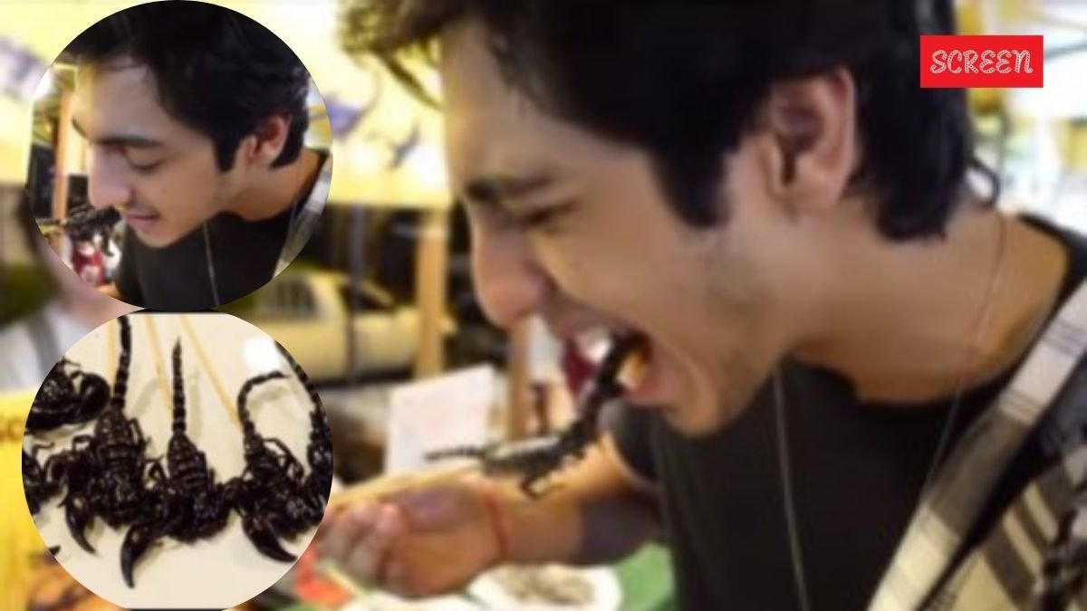 Ahaan Panday viral video, Ahaan Panday eating scorpion