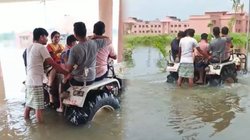 यूनिवर्सिटी कैंपस में भरा पांच फीट पानी, हाल ऐसा कि ट्रैक्टर पर बैठकर कुलपति को निकलना पड़ा बाहर