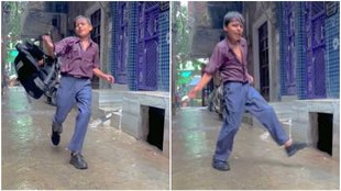 Dance Video Viral, Dance in Rain, School boy Dance, jab bhi koi haseena