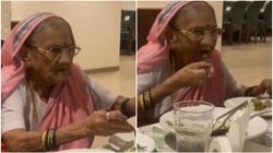 रेस्टोरेंट गईं बुजुर्ग अम्मा ने ऐसे स्टाइल में कांटा चम्मच और छुरी से खाया खाना, देखने वालों का खुला रह गया मुंह, Video Viral