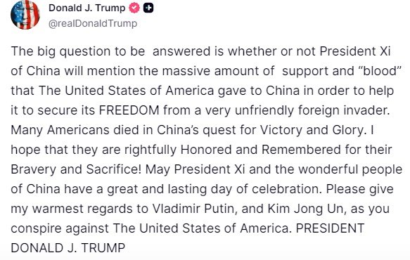 Donald Trump, Xi Jinping, Vladimir Putin