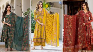 dussehra 2025, Floral Anarkali suits, Floral Anarkali suits designs