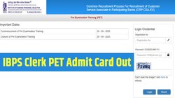 IBPS Clerk Admit Card 2025: आईबीपीएस क्लर्क पीईटी परीक्षा के एडमिट कार्ड जारी, ibps.in पर डायरेक्ट लिंक से करें डाउनलोड