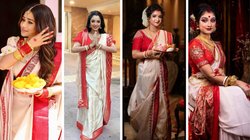 दुर्गा पूजा में क्यों पहनी जाती है Laal Paar Bengali Saree, जानें इसकी खासियत, नवरात्रि की महाष्टमी पर इस तरह करें स्टाइल