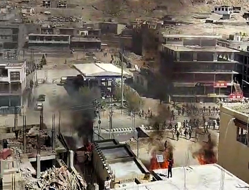 Leh CRPF Vehicle Burnt