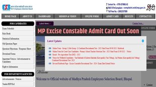 MP Excise Constable Admit Card, esb.mp.gov.in
