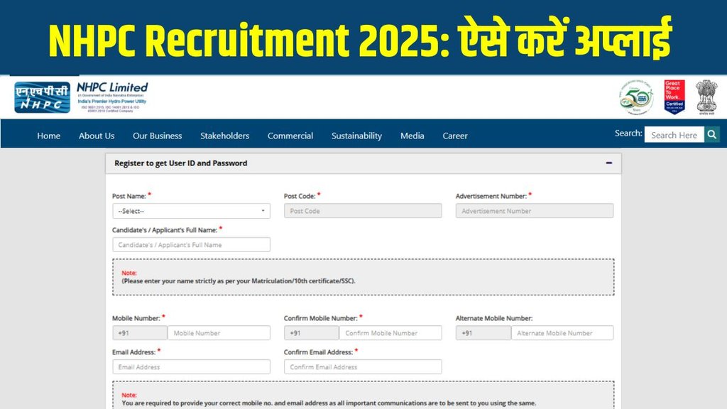NHPC Junior Engineer Recruitment 2025, NHPC Sr Accountant Jobs 2025, NHPC JE Apply Online, NHPC Notification 2025 PDF, NHPC Careers 2025, nhpcindia.com recruitment